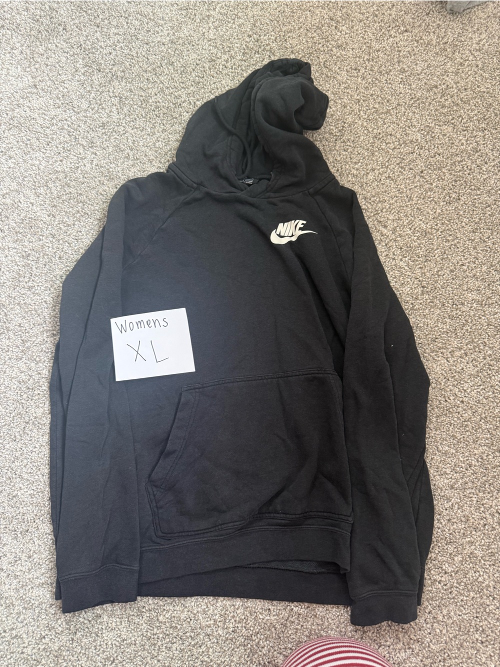 Nike Black Hoodie with White Swoosh Logo